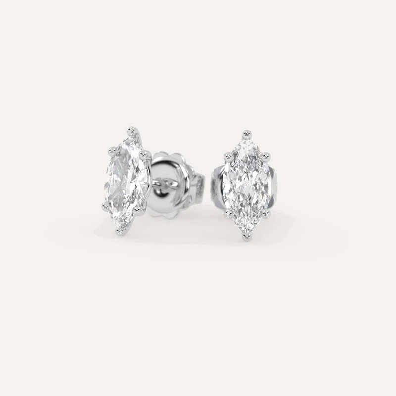 Seasonal Jewelry Clearance – Best Styles At The Lowest Prices 2 carat Marquise Diamond Stud Earrings LAB