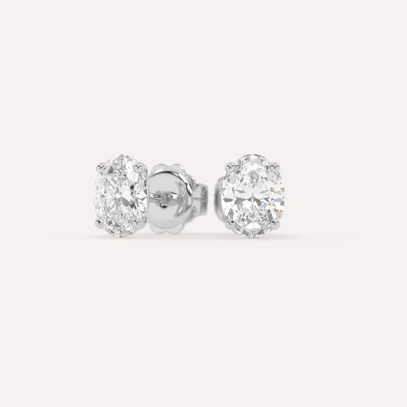 Must-Have Jewelry Pieces At Reduced Prices 2 carat Oval Diamond Stud Earrings LAB