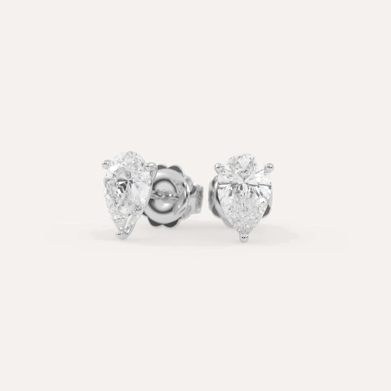 Unmissable Jewelry Clearance – Final Reductions 2 carat Pear Diamond Stud Earrings LAB