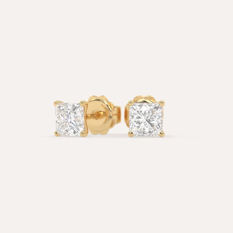 Personalized Engraved Jewelry For Meaningful Gifts 2 carat Princess Diamond Stud Earrings Personalized Engraved Jewelry For Meaningful Gifts 2 carat Princess Diamond Stud Earrings