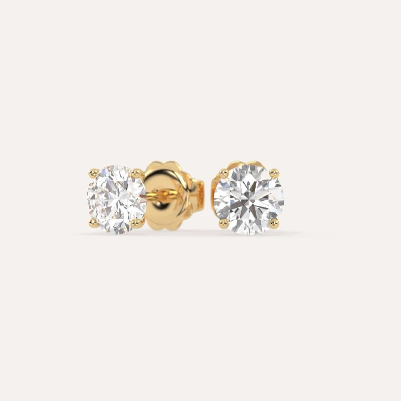 Timeless Jewelry Styles At Wallet-Friendly Prices 2 carat Round Diamond Stud Earrings