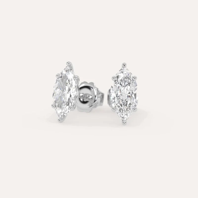 Timeless Elegance Now At Special Discounts 3 carat Marquise Diamond Stud Earrings LAB
