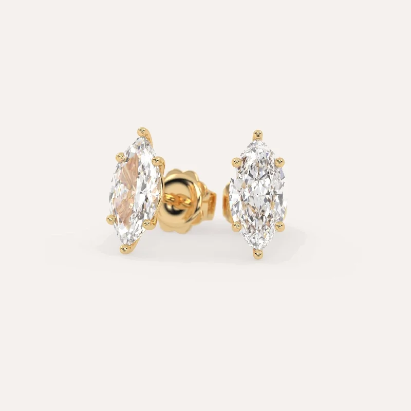 Shop Elegant Jewelry At Unbeatable Prices 3 carat Marquise Diamond Stud Earrings
