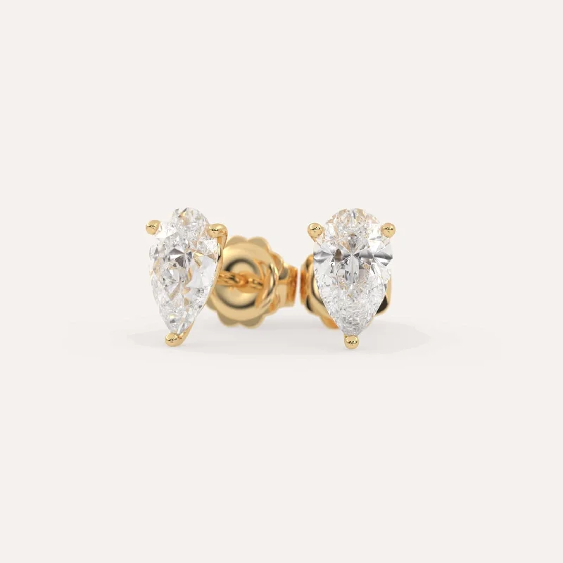 Luxury Handcrafted Jewelry For Elegant Looks 3 carat Pear Diamond Stud Earrings