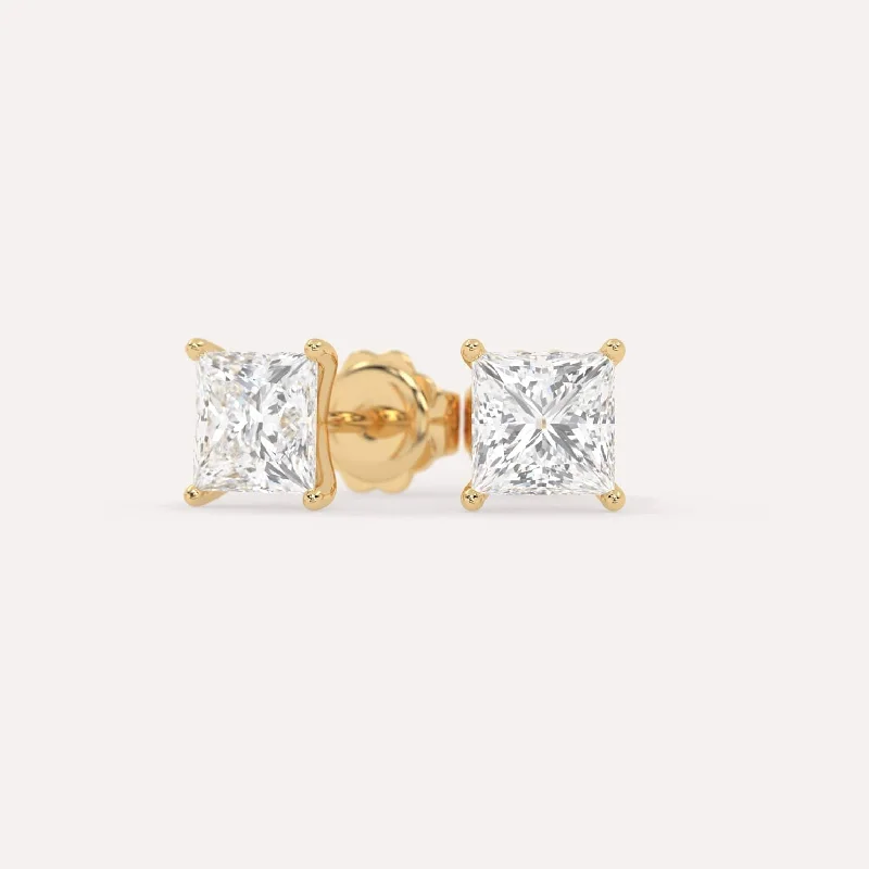 Versatile Layering Jewelry For Effortless Chic 3 carat Princess Diamond Stud Earrings Versatile Layering Jewelry For Effortless Chic 3 carat Princess Diamond Stud Earrings