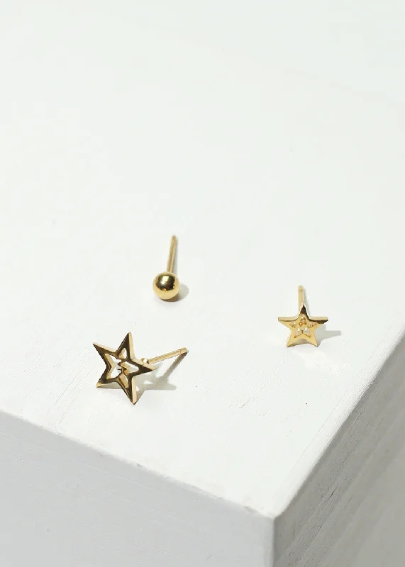 Timeless Elegance, Temporary Discounts – Act Fast 3-Pair Star Stud Earrings