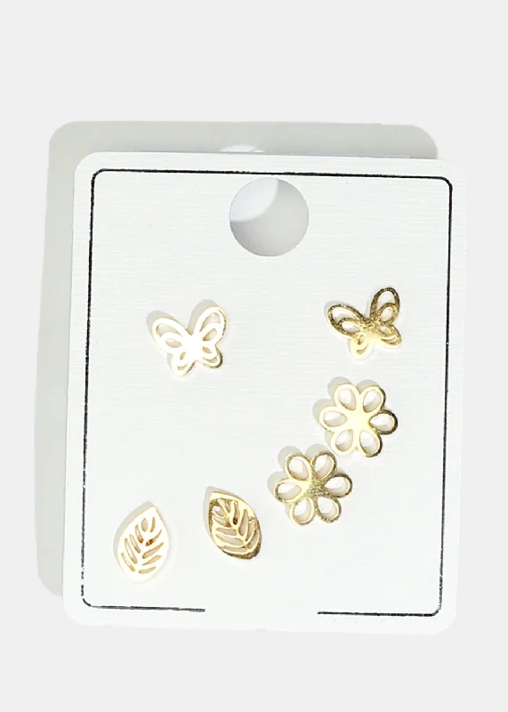 Sparkle On A Budget – Fine Jewelry For Less 3-Pair Summer Stud Earrings