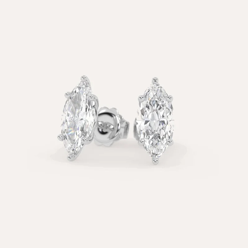 Personalized Jewelry Sale – Unique Gifts At Low Prices 4 carat Marquise Diamond Stud Earrings LAB
