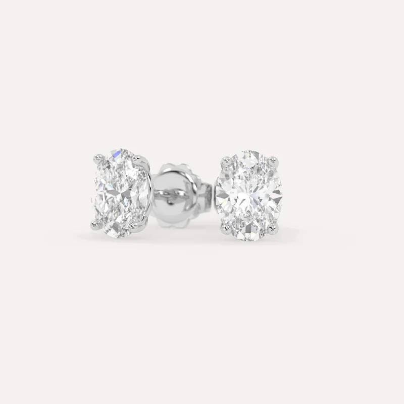 Seasonal Jewelry Deals – Elevate Your Style 4 carat Oval Diamond Stud Earrings