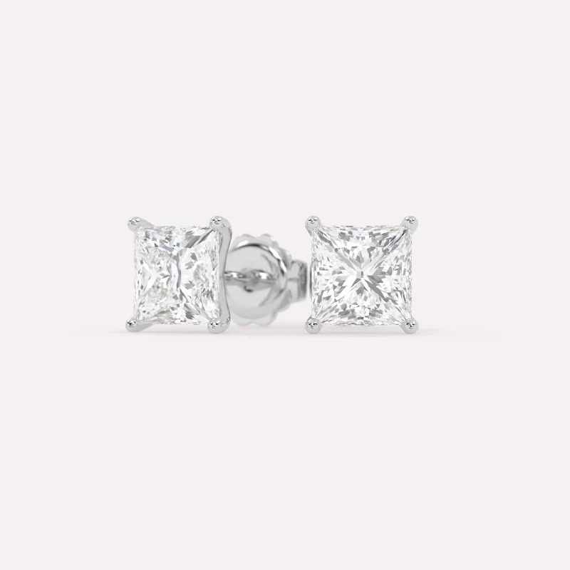 Jewelry Sale Bonanza – Grab Your Sparkle Now 4 carat Princess Diamond Stud Earrings LAB