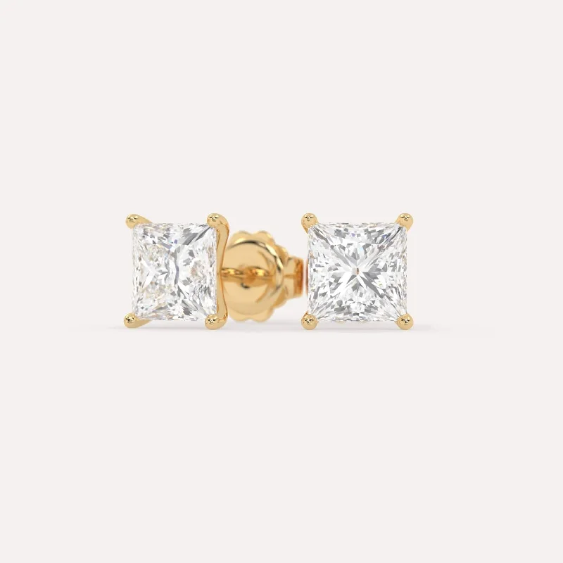 Eco-Friendly Sustainable Jewelry For Conscious Buyers 4 carat Princess Diamond Stud Earrings Eco-Friendly Sustainable Jewelry For Conscious Buyers 4 carat Princess Diamond Stud Earrings