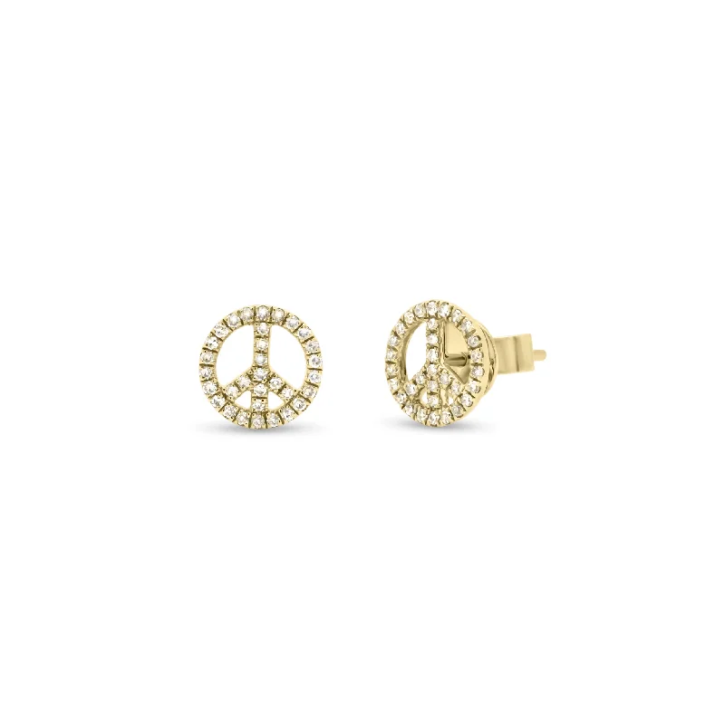 Buy More, Save More – Special Jewelry Discounts Diamond Peace Sign Stud Earrings