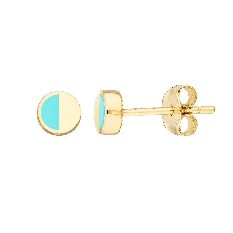 Modern Jewelry At Exclusive Discounts – Shop Today 50/50 Turquoise High Polished Stud Earrings