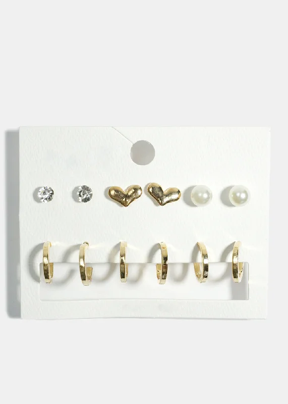 Fine Jewelry, Limited-Time Offers Available 6-Pair Hoop & Stud Earrings Set