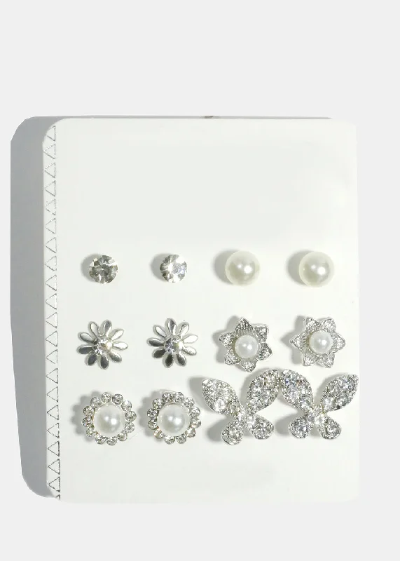 Chic, Trendy, And Affordable Jewelry Sale 6-Pair Multi-Design Stud Earrings