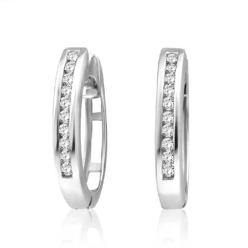 Luxury Jewelry Without The Luxury Price Tag 9ct Elegant White Gold Diamond Hoop Earrings