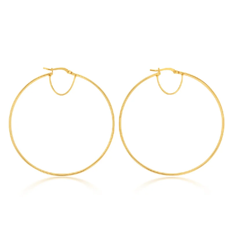 Buy More, Save More On Stunning Jewelry Pieces 9ct Silverfilled Yellow Gold Plain 50mm Hoop Earrings