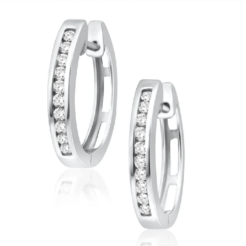 Don't Miss Our Biggest Jewelry Sale Of The Season 9ct Superb White Gold Diamond Hoop Earrings