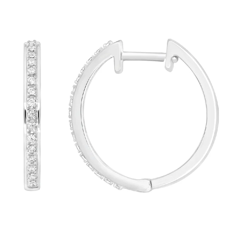 Exclusive Jewelry Sale Event – Shop Now 9ct White Gold Diamond Huggie Earrings