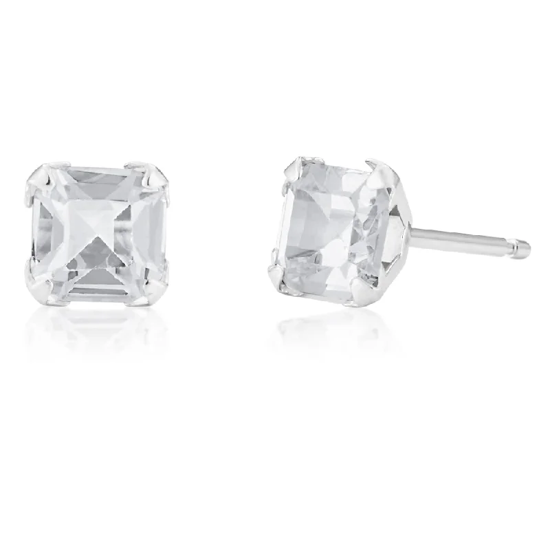 Exclusive Jewelry Offers – Shine For Less 9ct White Gold Square Cubic Zirconia Studs