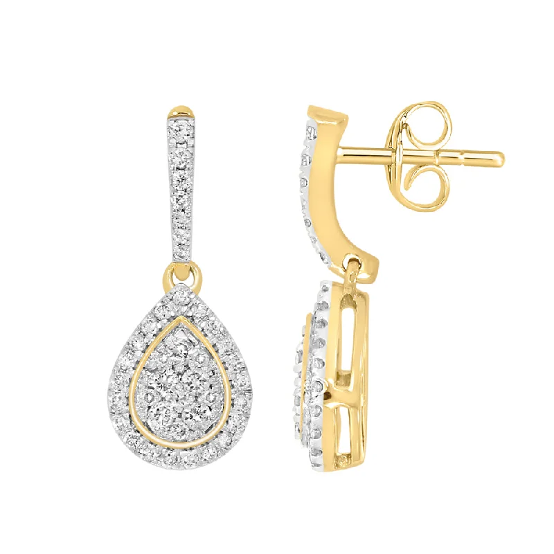 Seasonal Jewelry Clearance – Best Styles At The Lowest Prices 9ct Yellow Gold 1/2 Carat Diamond Pear Shaped Earrings