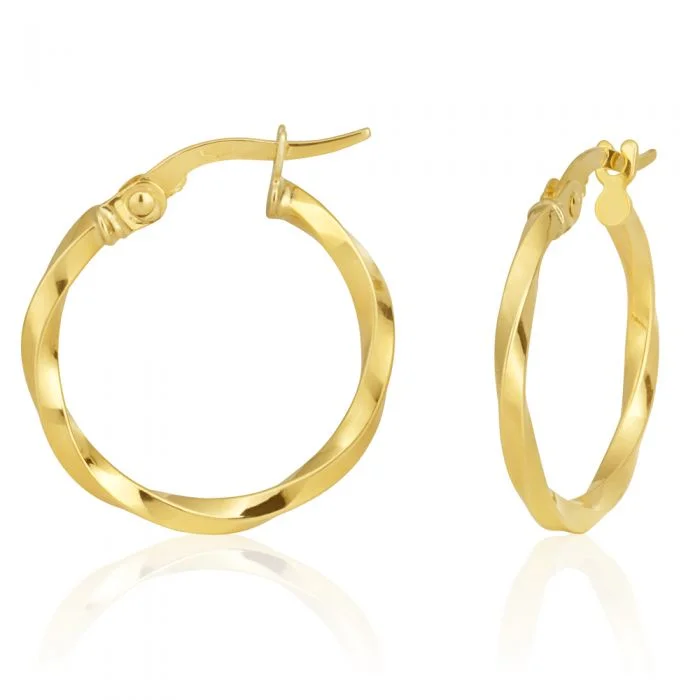Affordable Luxury Jewelry For Every Occasion 9ct Yellow Gold 15mm Twist Hoop Earrings