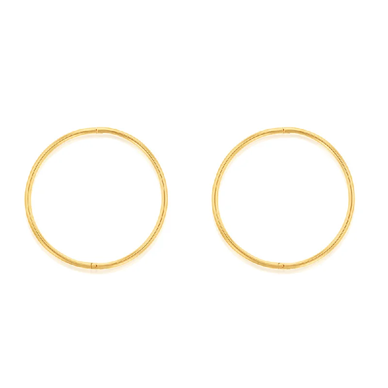 Unique Jewelry For Less – Shop The Sale Now 9ct Yellow Gold 25mm Plain Sleeper Earrings