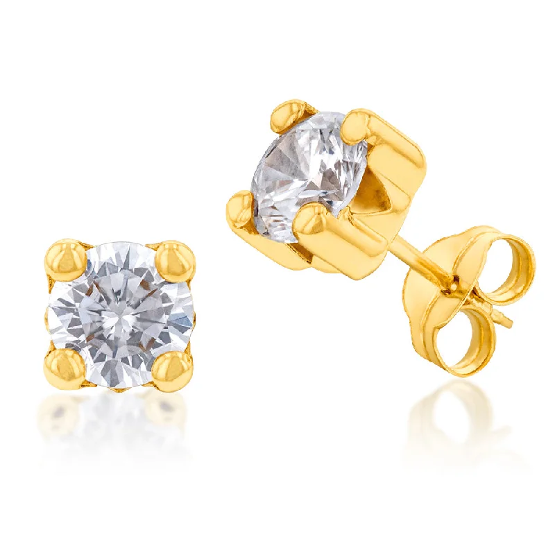 Exclusive Jewelry Bundles At Discounted Prices 9ct Yellow Gold 5mm 4 Claw Zirconia Studs