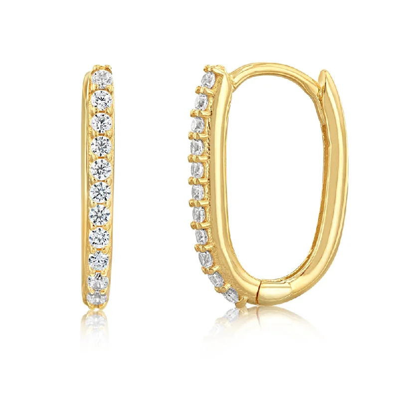 Once-A-Year Jewelry Sale – Grab Your Favorites Now 9ct Yellow Gold Cubic Zirconia On Square Hoop Earrings