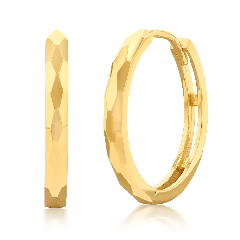Your Dream Jewelry At Dream Prices – Shop Now 9ct Yellow Gold Diamond Cut Patterned Huggies Earrings