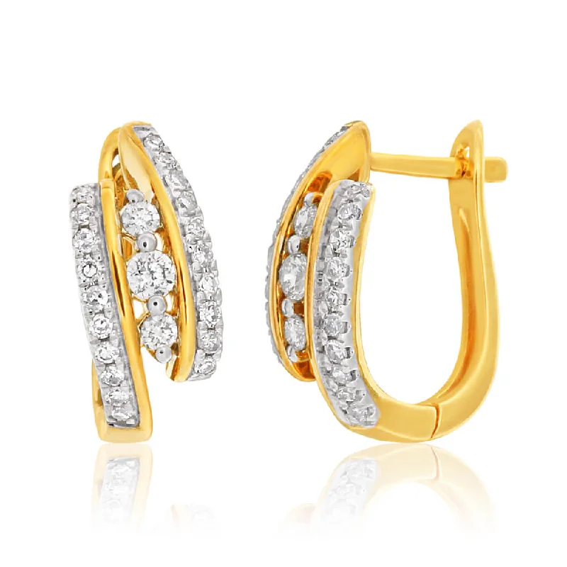 Once-A-Year Jewelry Deals – Shop Before They’Re Gone 9ct Yellow Gold Earrings Set With 0.35 Carat Of White Diamonds