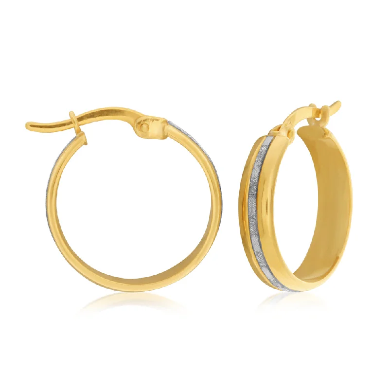 Stunning Jewelry At Even More Stunning Prices 9ct Yellow Gold Filled Stardust 15mm Hoop Earrings