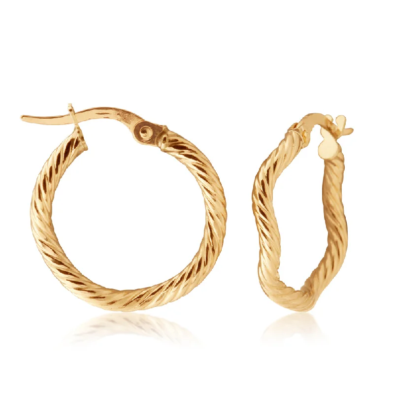 Jewelry Sale Bonanza – Grab Your Sparkle Now 9ct Yellow Gold Patterned Abstract 15mm Hoop Earrings Jewelry Sale Bonanza – Grab Your Sparkle Now 9ct Yellow Gold Patterned Abstract 15mm Hoop Earrings