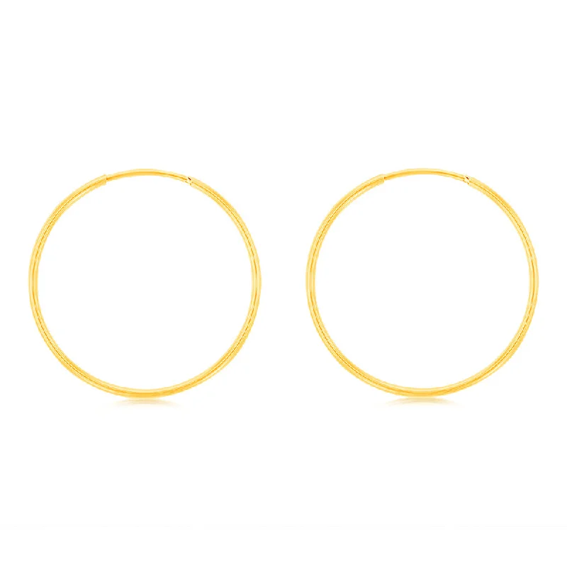 Elegant Necklaces And Bracelets At Limited-Time Offers 9ct Yellow Gold Plain 20mm Sleeper Earrings