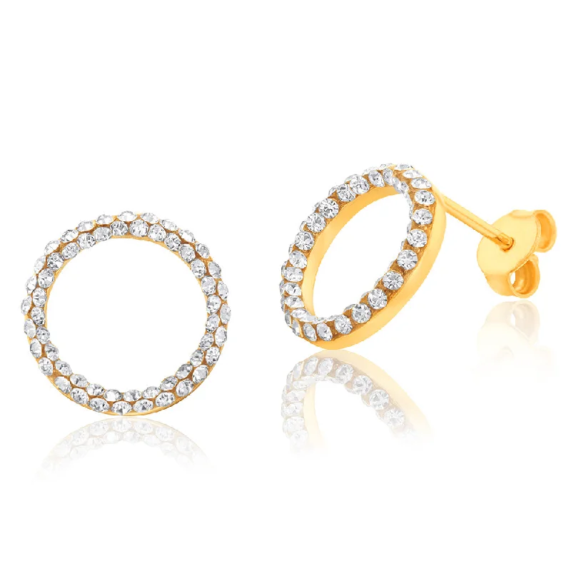 Affordable Glamour – Premium Jewelry At Special Prices 9ct Yellow Gold Silverfilled Crystal Open Circle Earrings