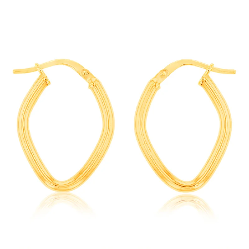 Jewelry Clearance Sale – Final Reductions 9ct Yellow Gold Silverfilled Fancy Diamond Shape Earrings