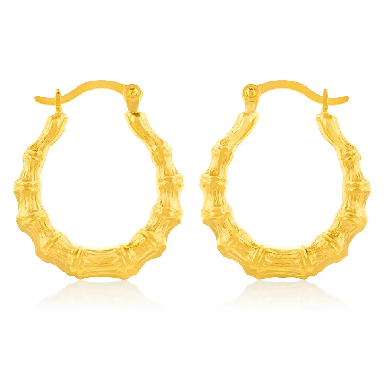 High-Quality Jewelry At A Fraction Of The Cost 9ct Yellow Gold Silverfilled Fancy Light Hoop Earring