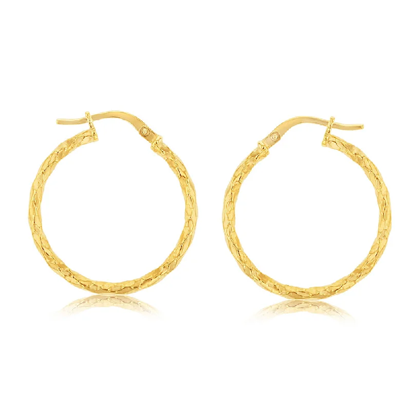 Timeless Jewelry Styles At Wallet-Friendly Prices 9ct Yellow Gold Silverfilled Fancy Twisted 20mm Earrings