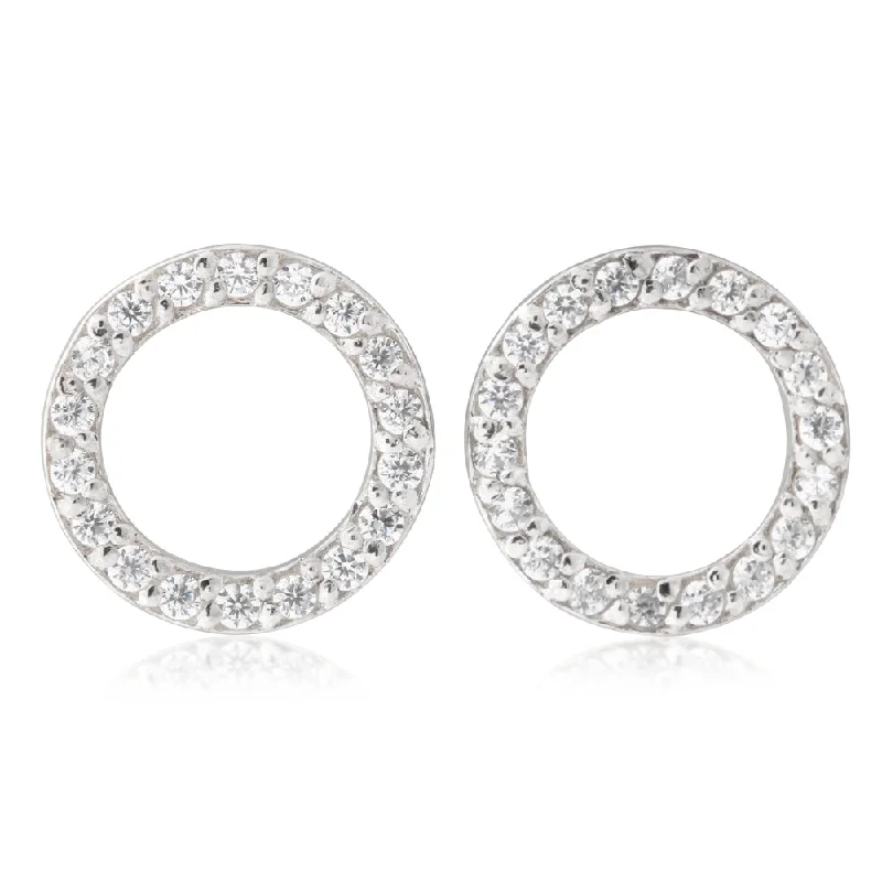 Modern Jewelry At Exclusive Discounts – Shop Today 9ct Yellow Gold Zirconia Circle Studs