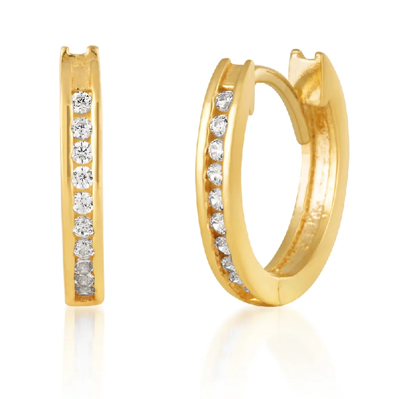 Unmissable Jewelry Clearance – Final Reductions 9ct Yellow Gold Zirconia Hoop Earrings