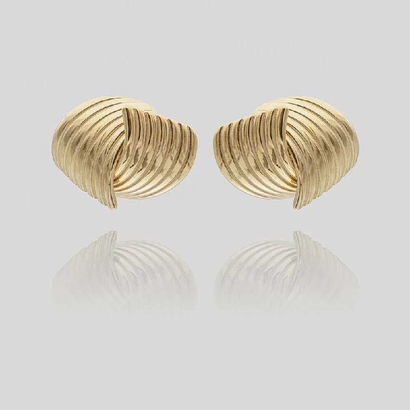 Last Chance To Grab Your Favorite Jewelry At A Discount Amaya Fluted Fan Earrings