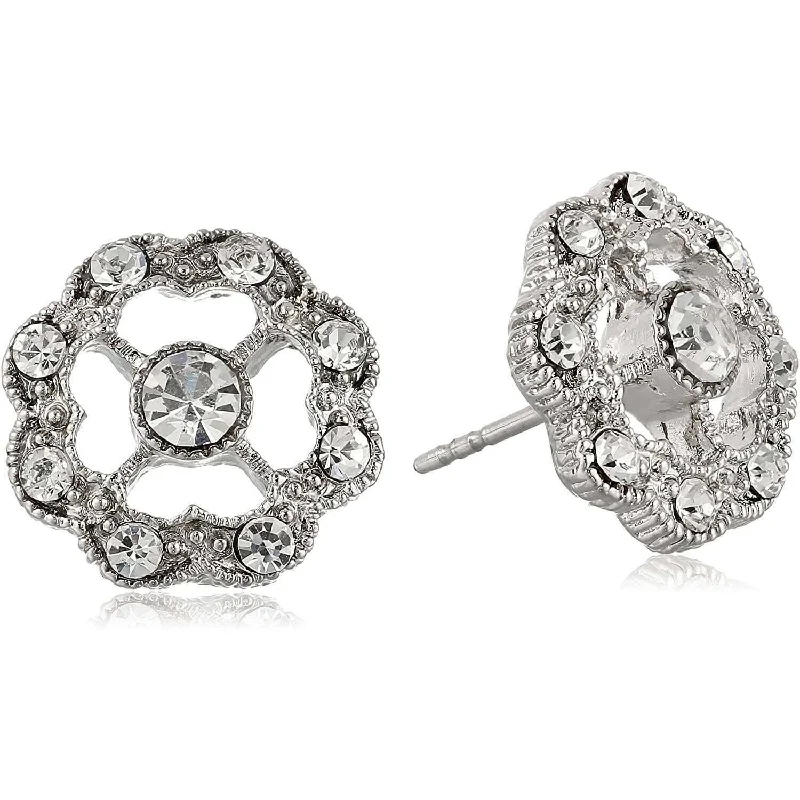 Romantic Heart-Shaped Jewelry For Special Gifts 1928 Jewelry Crystal Open Faced Stud Earrings