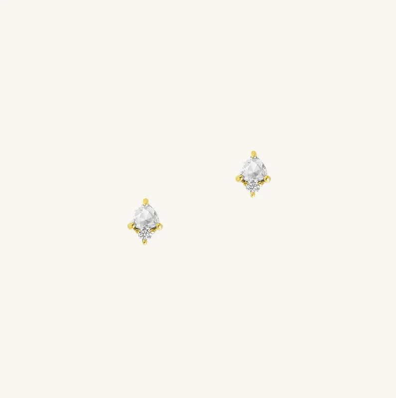 Once-A-Year Jewelry Sale – Grab Your Favorites Now April White Birthstone Studs