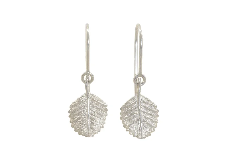 Dainty And Elegant Jewelry Now At Reduced Prices Beech Leaf Earrings, Sterling Silver