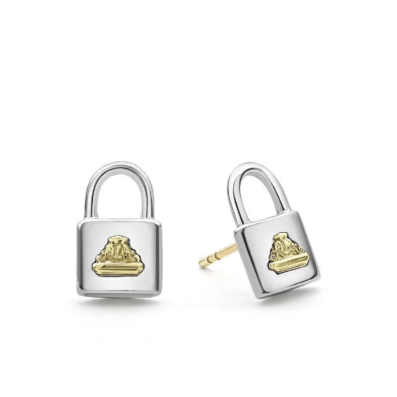 Luxury Meets Affordability – Jewelry Sale Now Live Beloved Two-Tone Lock Crest Stud Earrings