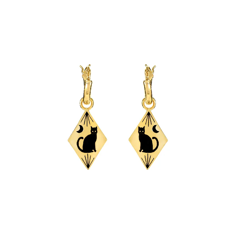 Bohemian-Inspired Jewelry For Free-Spirited Fashion Black Cat Earrings