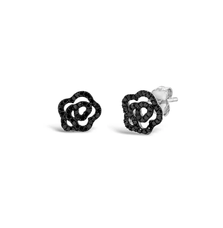 Breathtaking Jewelry At Limited-Time Savings Black Diamond Rose Stud Earrings