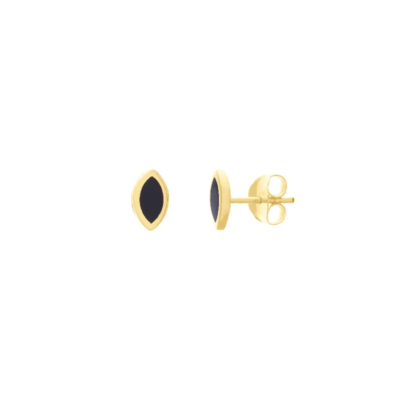 Chic And Stylish Jewelry At Exclusive Prices Black Enamel Marquise Stud Earrings