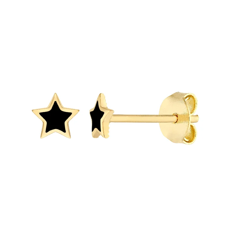 Trending Jewelry Now Available At Exclusive Prices Black Enamel Star Stud Earrings