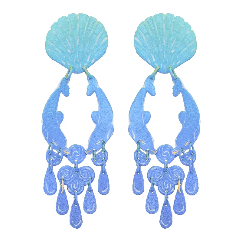 Classic And Modern Jewelry Styles On Sale Blue Cetacean Earrings